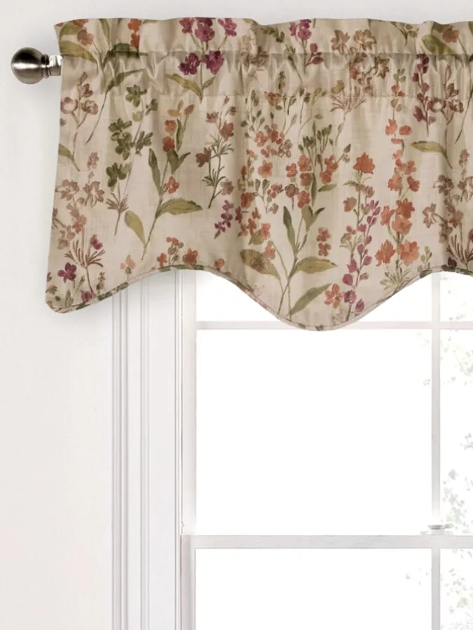 Cottage Garden Lined Rod Pocket Scalloped Valance