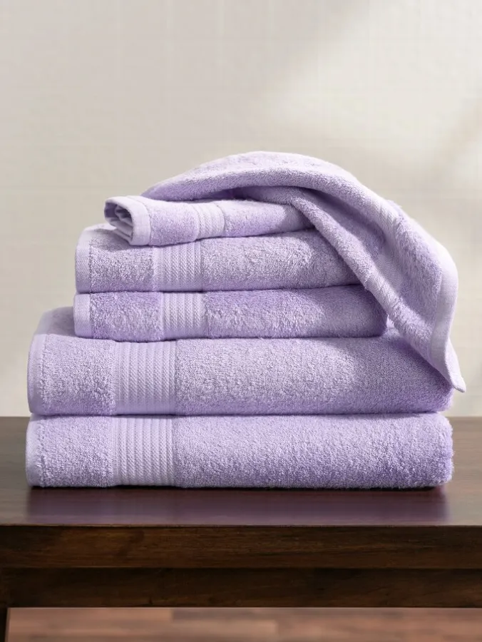 Cotton and Viscose Bamboo Six-Piece Towel Set