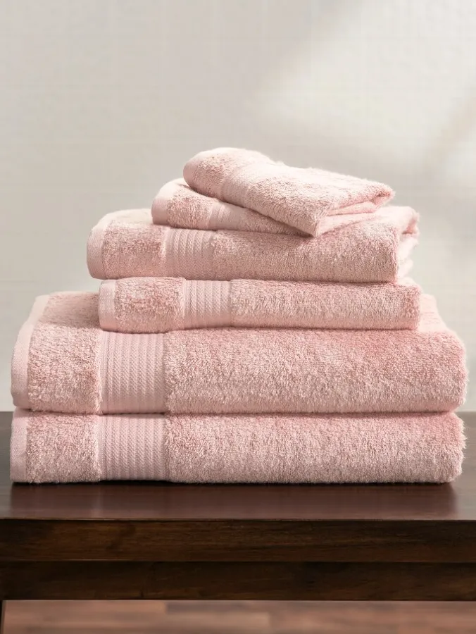 Cotton and Viscose Bamboo Six-Piece Towel Set
