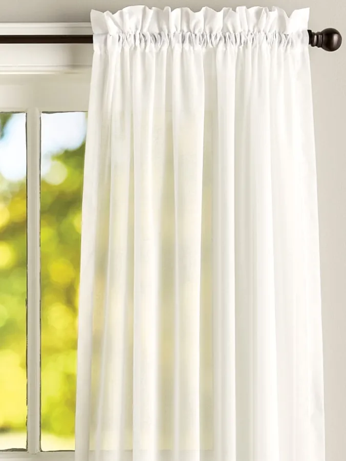 Cotton Voile Semi-Sheer Rod Pocket Curtains by Country Curtains®