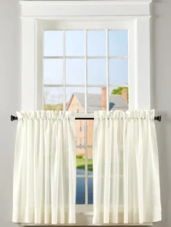 Cotton Voile Semi-Sheer Rod Pocket Tiers by Country Curtains®