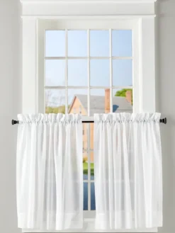 Cotton Voile Semi-Sheer Rod Pocket Tiers by Country Curtains®
