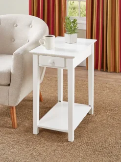 Country Casual Solid Wood Narrow End Table