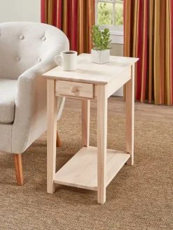 Country Casual Solid Wood Narrow End Table