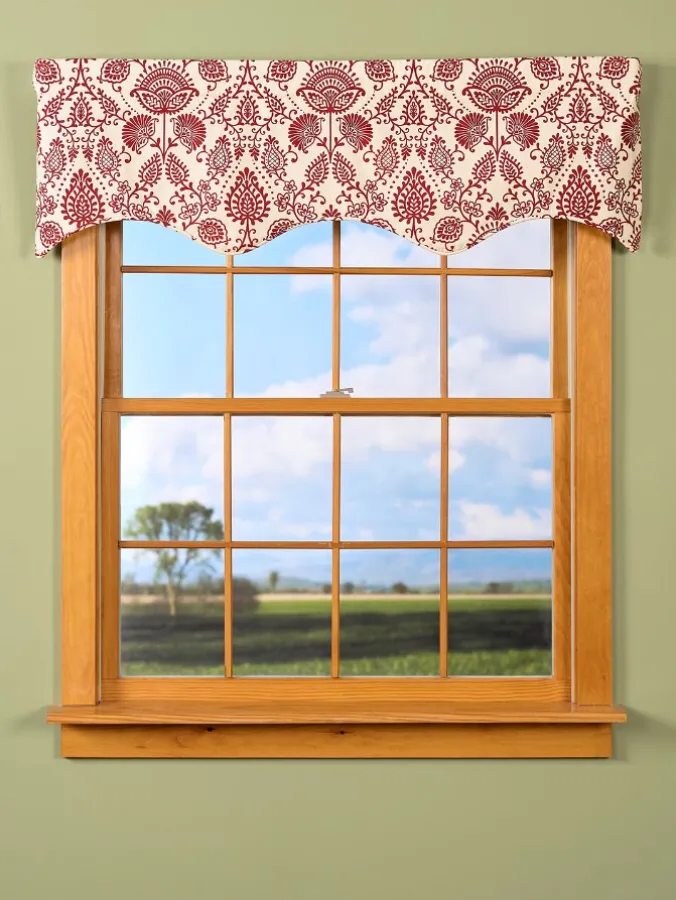 Country Floral Lined Rod Pocket Scalloped Valance