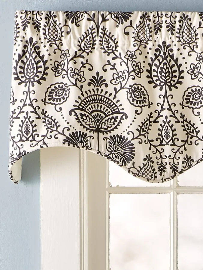 Country Floral Lined Rod Pocket Scalloped Valance
