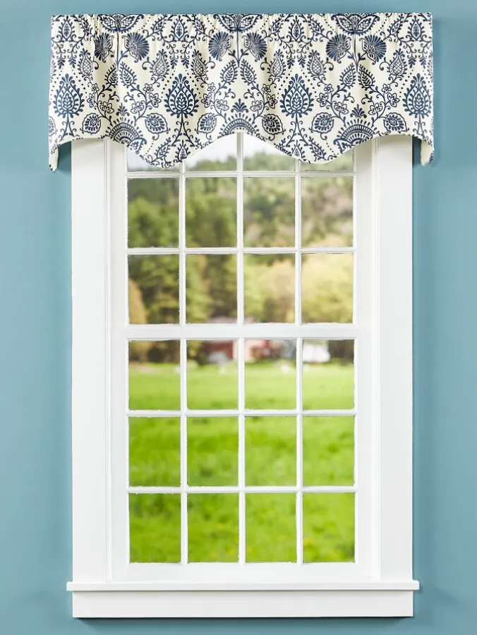 Country Floral Lined Rod Pocket Scalloped Valance