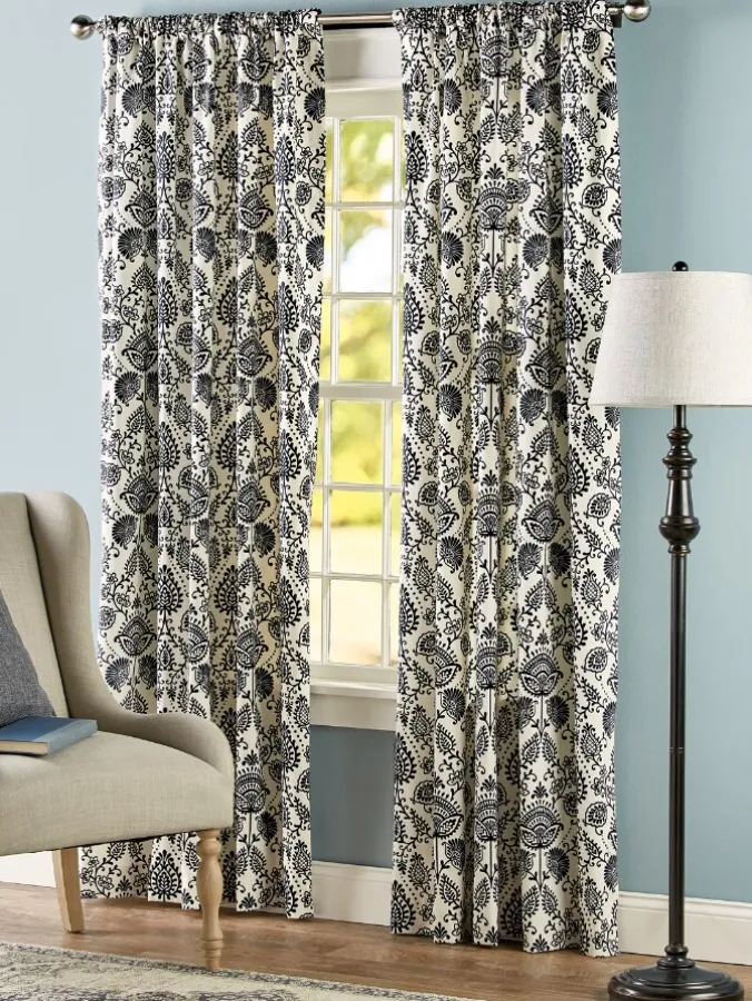 Country Floral Rod Pocket Curtains