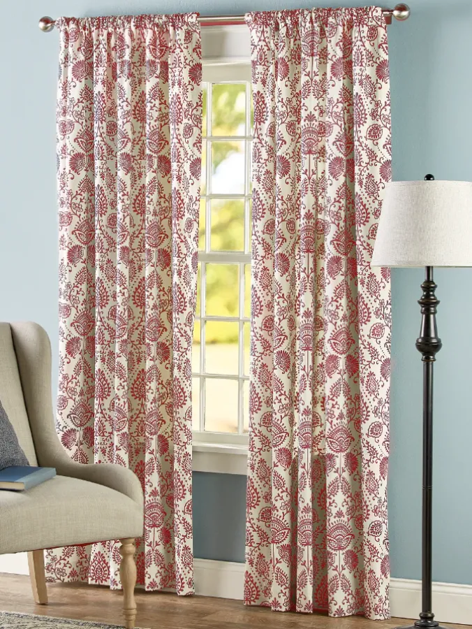 Country Floral Rod Pocket Curtains