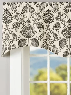 Country Floral Rod Pocket Reversible M-Shaped Valance