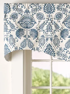 Country Floral Rod Pocket Reversible M-Shaped Valance