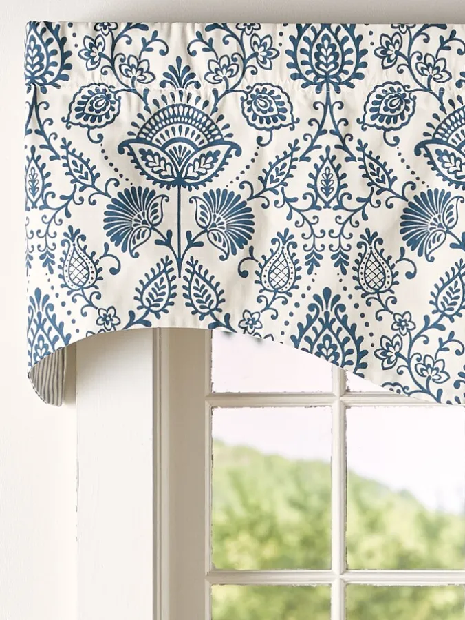 Country Floral Rod Pocket Reversible M-Shaped Valance