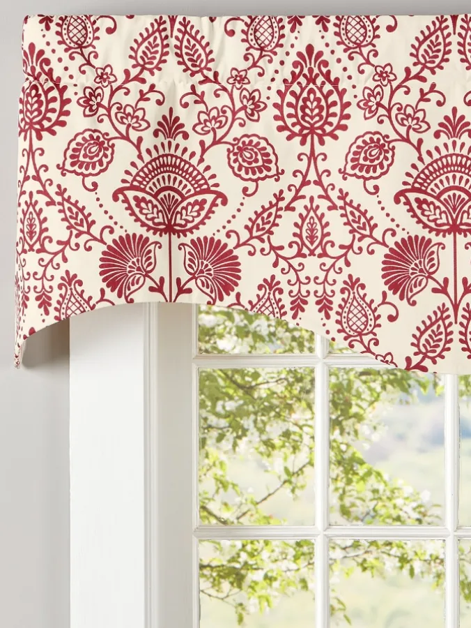 Country Floral Rod Pocket Reversible M-Shaped Valance