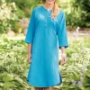 Crinkle Cotton Popover Dress