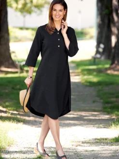 Crinkle Cotton Popover Dress