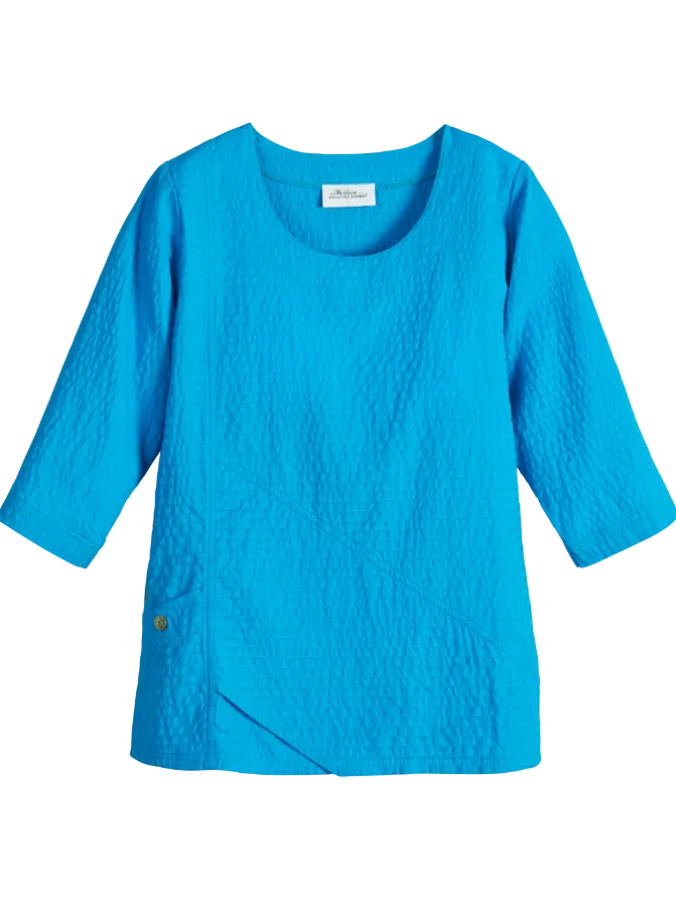 Crinkle Cotton 3/4 Sleeve Tunic Top