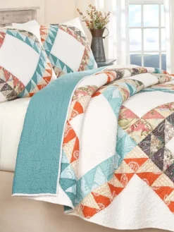 Crisscross Patchwork Cotton Quilt or Pillow Sham