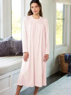 Cuddle Soft Women's Embroidered Long-Sleeve Cotton Nightgown