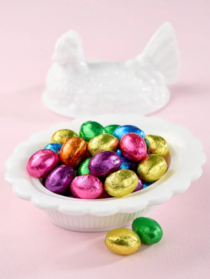 Dark or Milk Chocolate Foiled Easter Eggs, 10 Ounce Bag