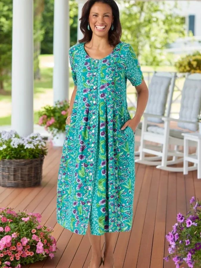 Delightful Garden Short-Sleeve Dress