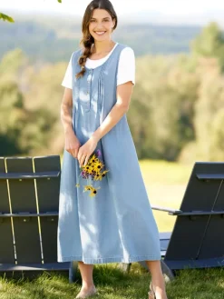 Denim Pintuck Jumper