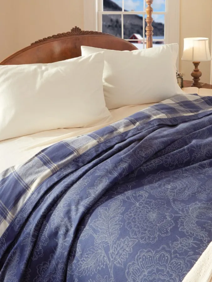Dorset Portuguese Cotton Double-Flannel Blanket or Throw