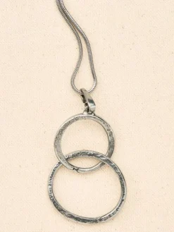 Double Circle Pewter Necklace