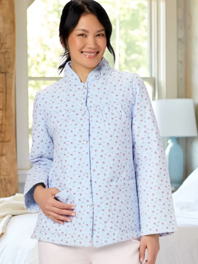 Double-Quilted Cotton Flannel Bed Jacket