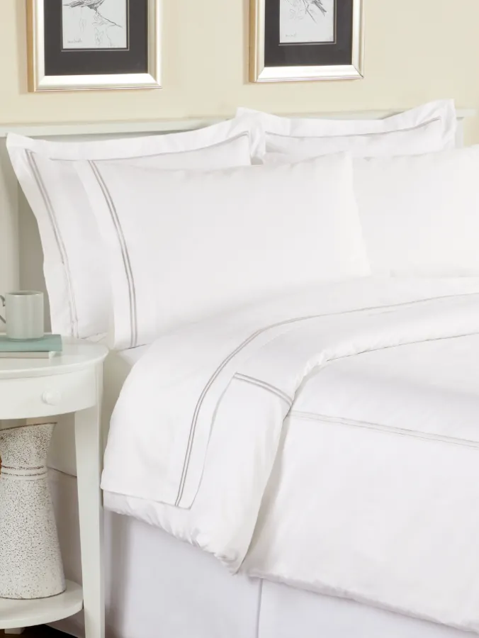 Double-Stripe Long-Staple Cotton Sateen Sheet Set