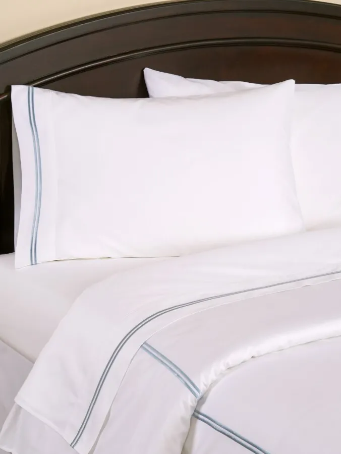 Double-Stripe Long-Staple Cotton Sateen Sheet Set