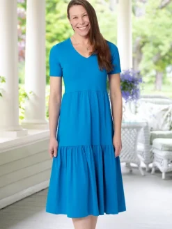 Double-Tier Cotton Knit Dress