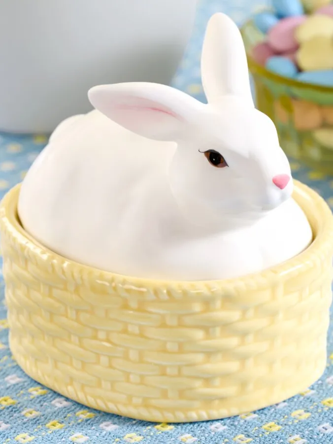 Easter Bunny Candy Dish With Lid