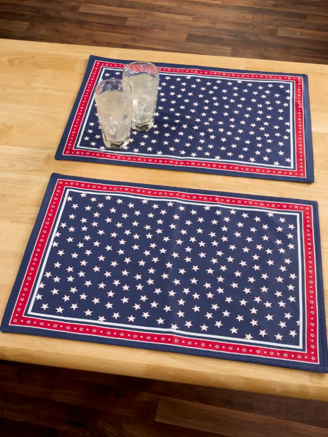 Easy Clean Coated Patriotic Placemat, Set of 2