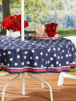 Easy Clean Coated Umbrella Tablecloth
