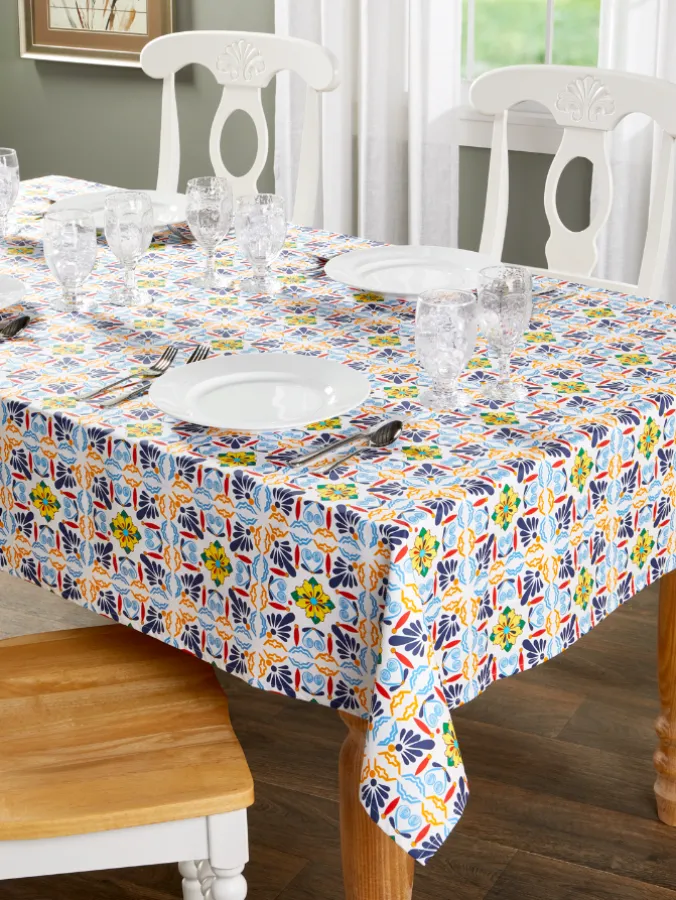 Easy Clean Printed Coated Tablecloth