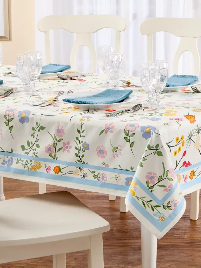 Easy Clean Printed Coated Tablecloth