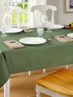 Easy Clean Solid Color Coated Tablecloth