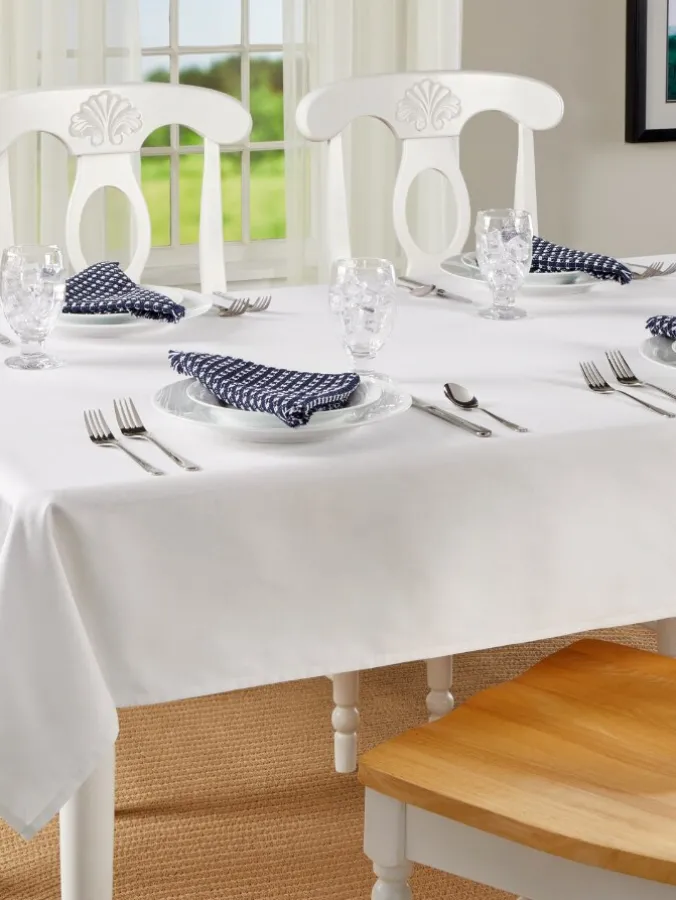 Easy Clean Solid Color Coated Tablecloth