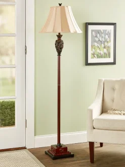 Edwardton Deep Bronze Pedestal Floor Lamp