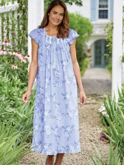 Eileen West Hydrangea Print Cotton Nightgown