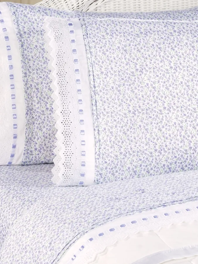 Eileen West Lavender Fields Portuguese Cotton Sateen Sheet Set