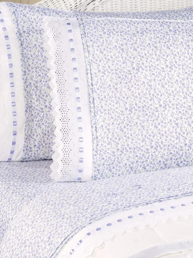 Eileen West Lavender Fields Portuguese Cotton Sateen Sheet Set