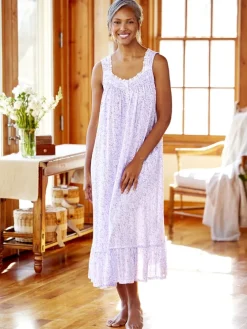 Eileen West Lavender Print Cotton and Modal Nightgown