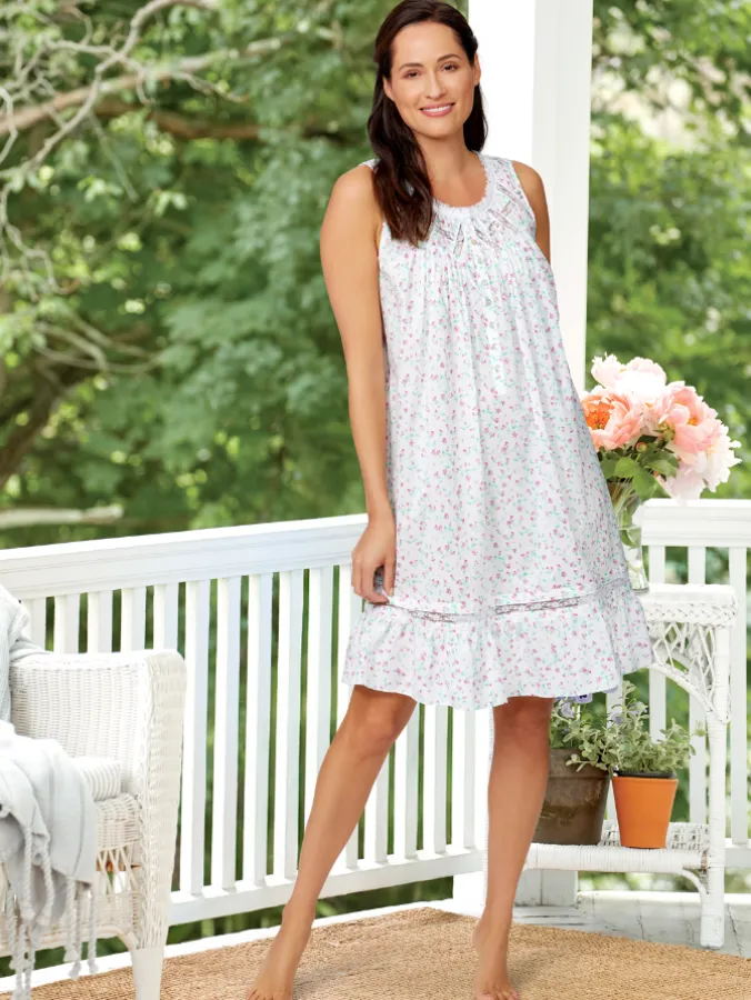 Eileen West Moonlight Sonata Short Cotton Lawn Nightgown