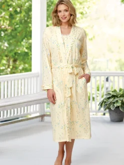 Eileen West Rosebud Cotton and Modal Wrap Robe
