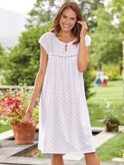 Eileen West Smocked Sweetheart Nightgown