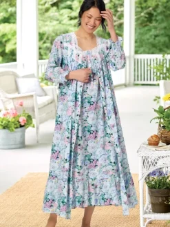 Eileen West Vintage Floral Cotton Lawn Robe
