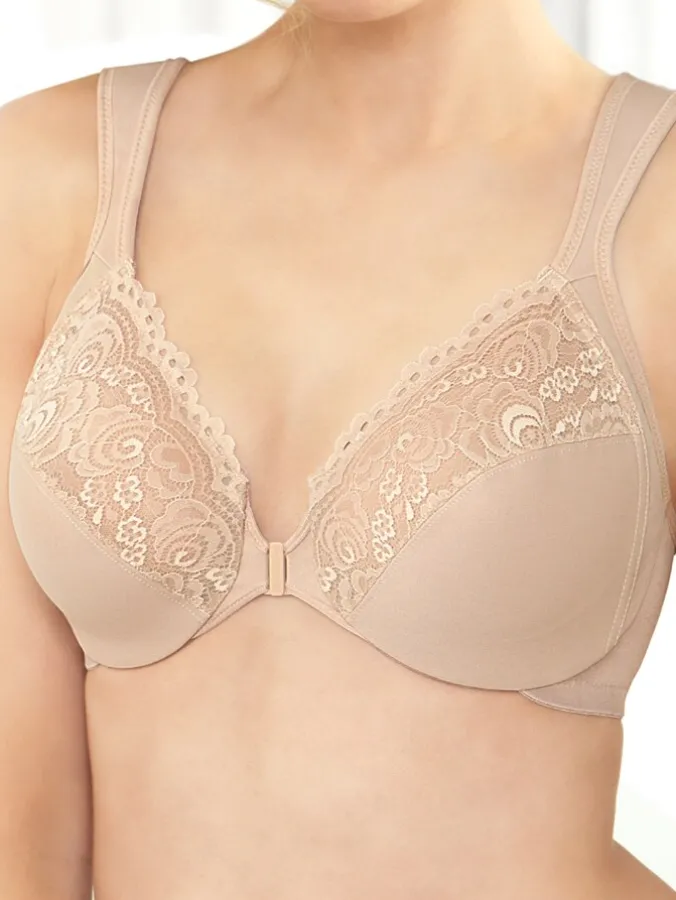 Elegant Support Front-Closure Underwire Bra