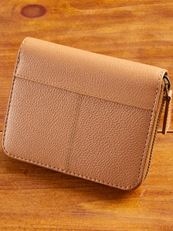 Ella Simone Accordion Zip-Around Leather Wallet, 5 Inch