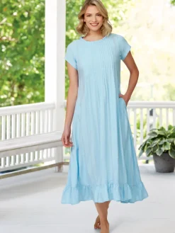 Ella Simone Blissful Nights Long Seersucker Nightgown